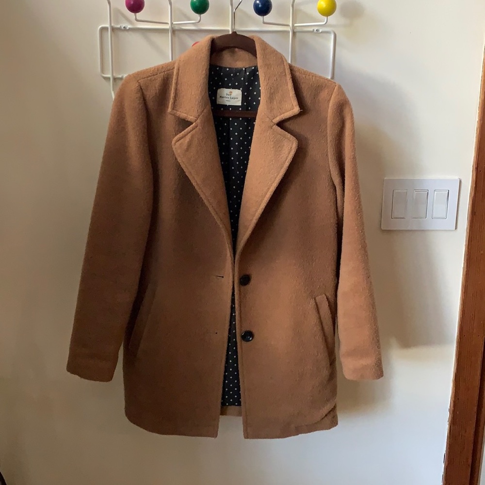 Marine Layer Womens Camel Teddy Pea Coat Small